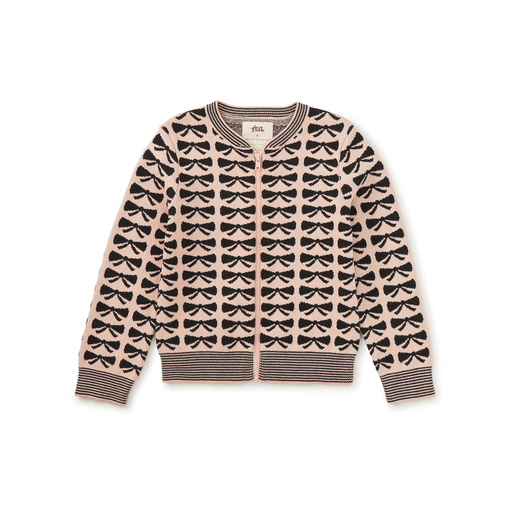 Tea Collection Girls Pink | Black Bows Cardigan size: 6-9 Months